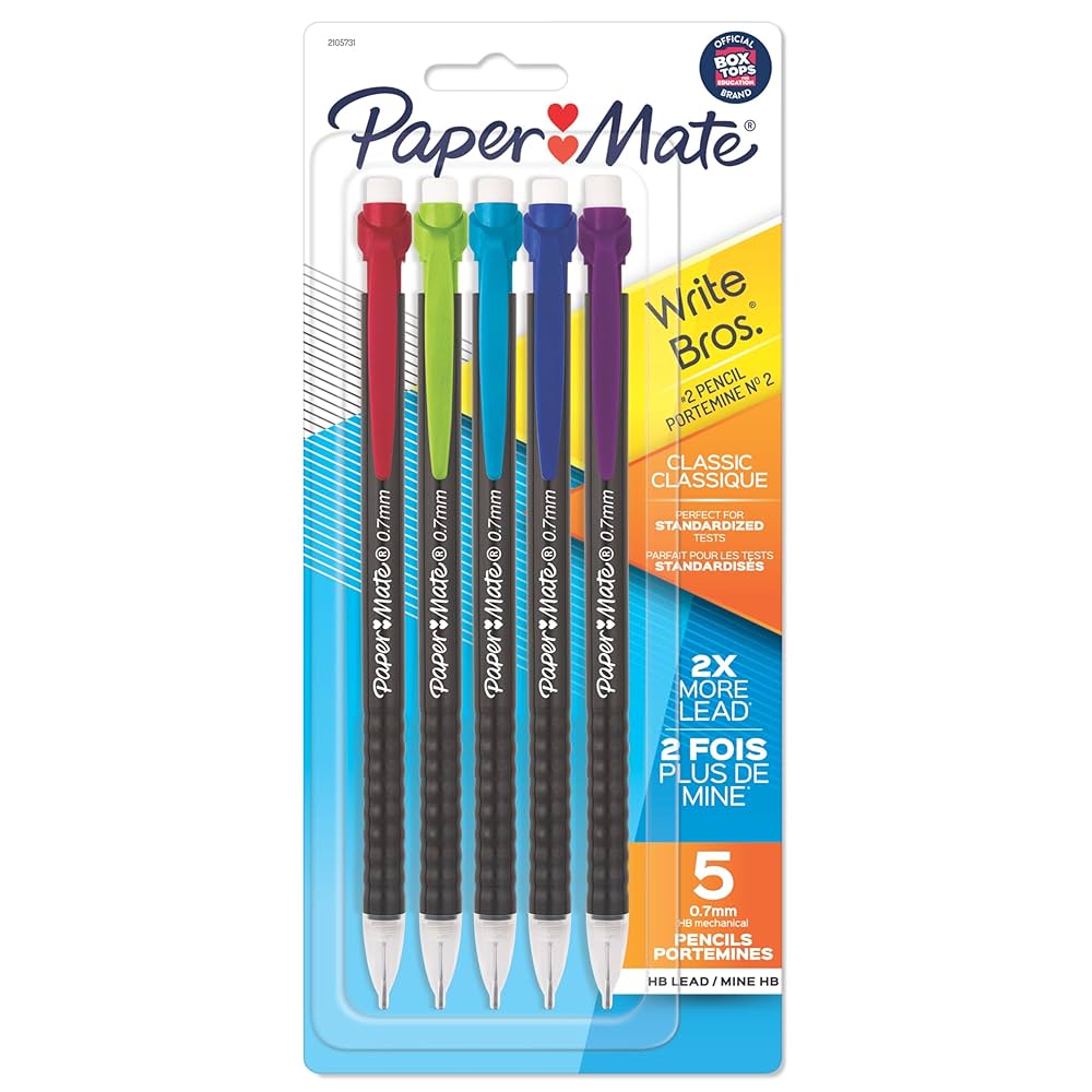 PAPER MATE Write Bros Mechanical Pencil 0.7mm Assorted Color 5pcs