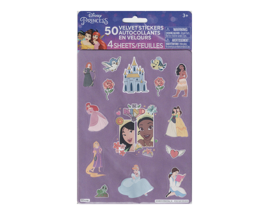 Enchanting Velvet Disney Princess Stickers: A Pack of 50 Magical Moments for Kids