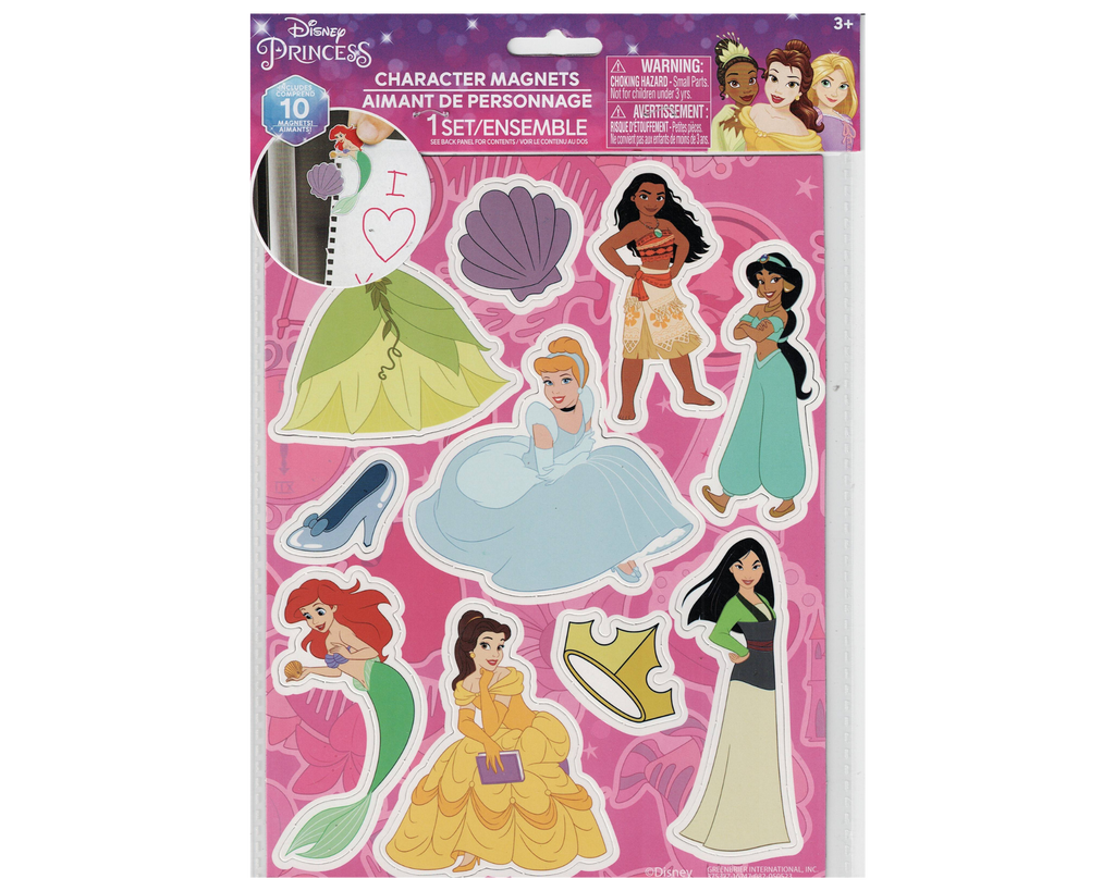 Disney Princess Character Magnets: Enchant Your Space with Royal Flair - 10 Pieces