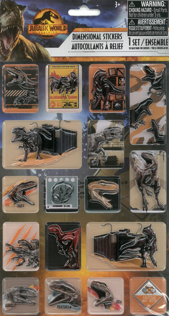 Jurassic World 3D Puffy Sticker Set: Bring the Age of Dinosaurs to Life!