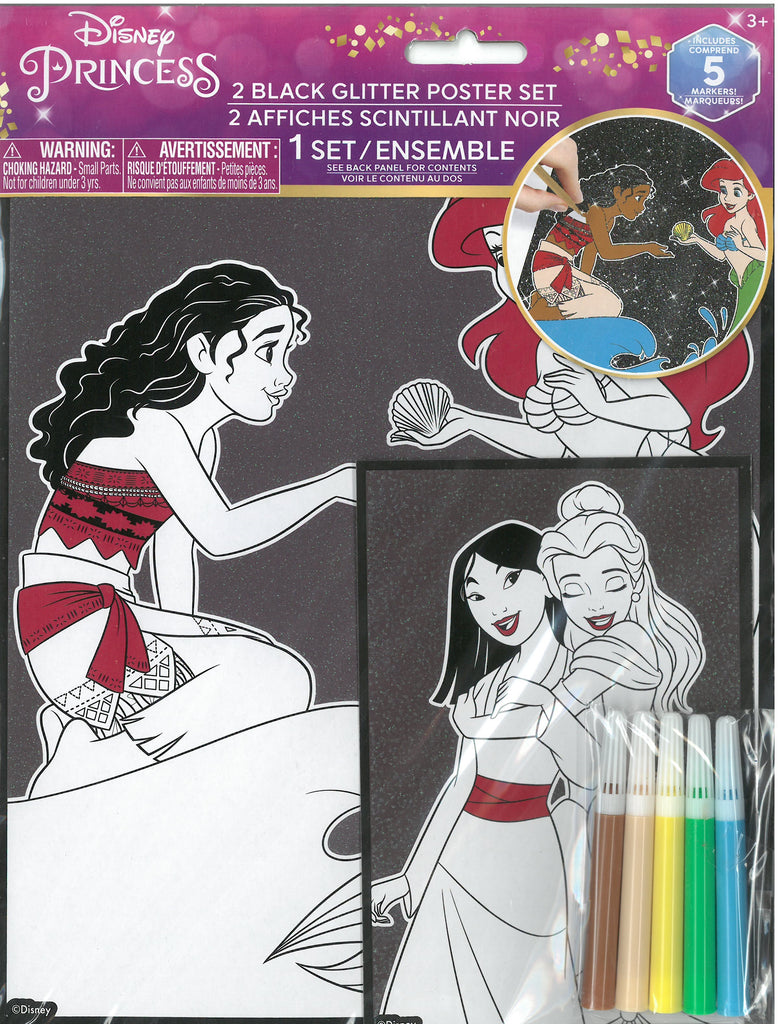 Disney Princess Glitter Poster Set (2 Pcs)