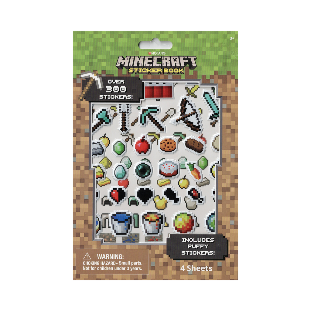 Minecraft Sticker Book - 4 Sheets of Stickers (Over 300 Stickers)