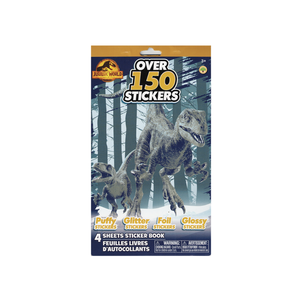 Jurassic World Sticker Book: Unleash the Dinosaurs with 150+ Stickers Across 4 Sheets!