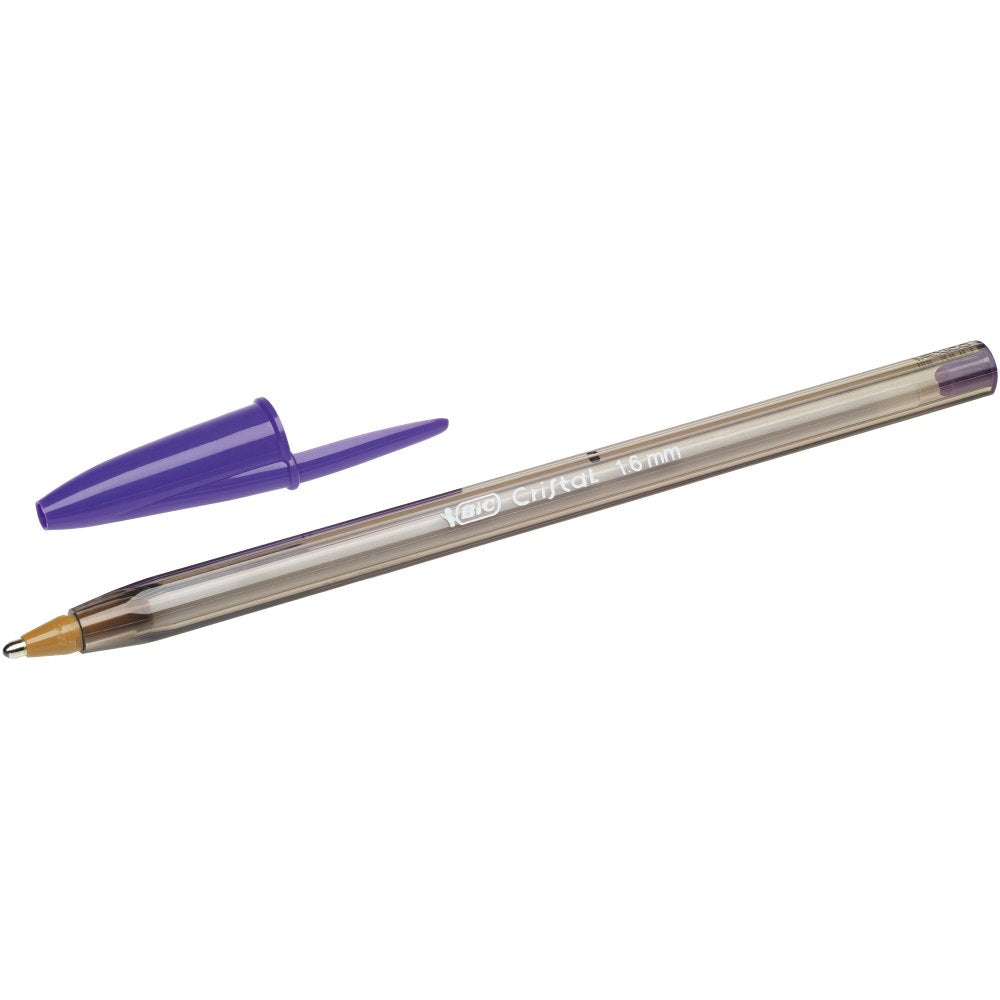 BIC Cristal Ball Point Pens FUN 1.6mm (Purple Ink)