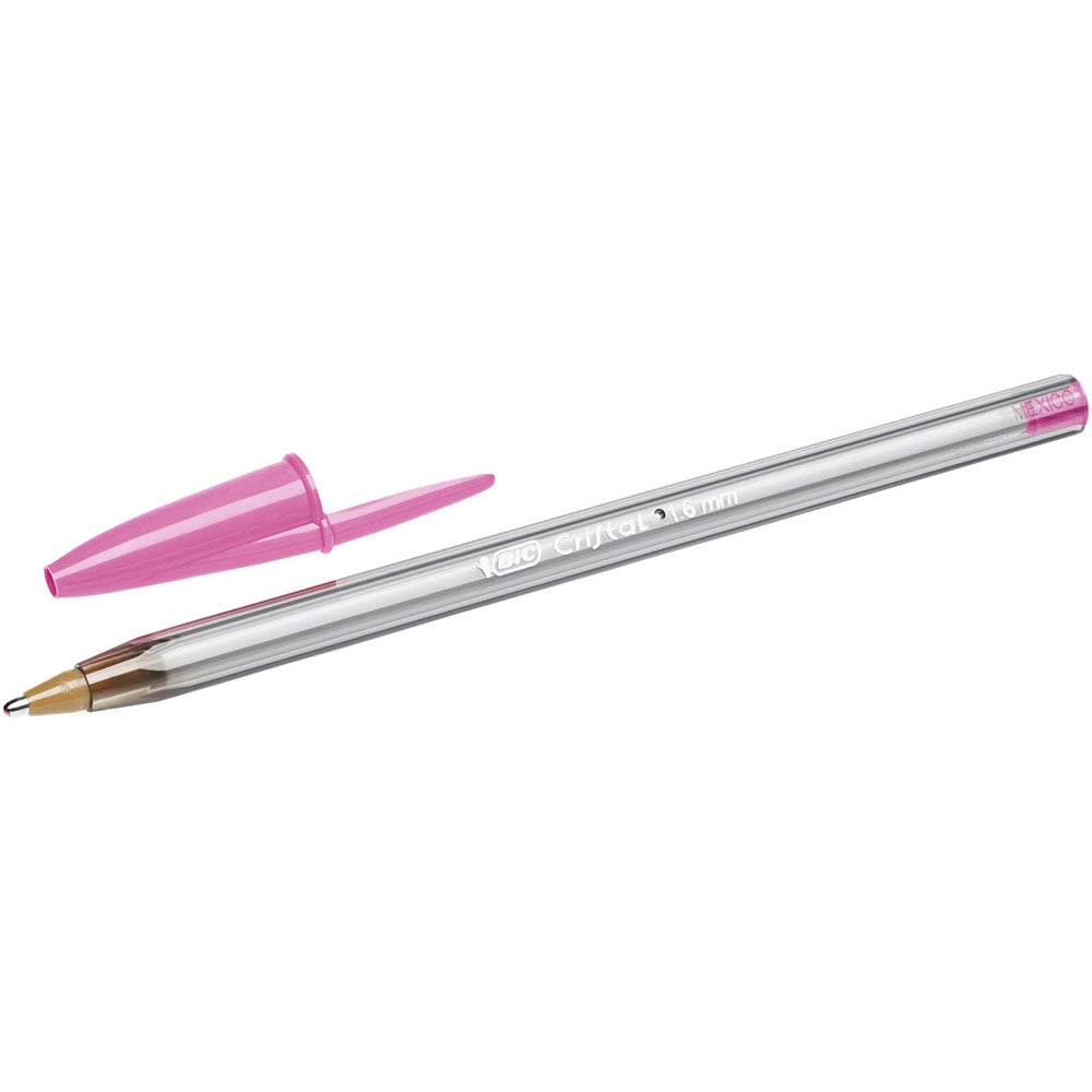 BIC Cristal Ball Point Pens FUN 1.6mm (Pink Ink)