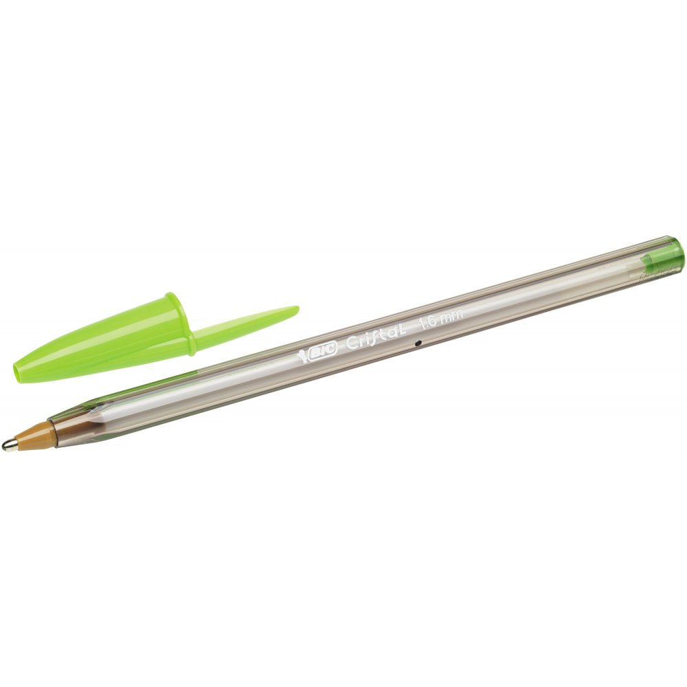 BIC Cristal Ball Point Pens FUN 1.6mm (Light Green Ink)