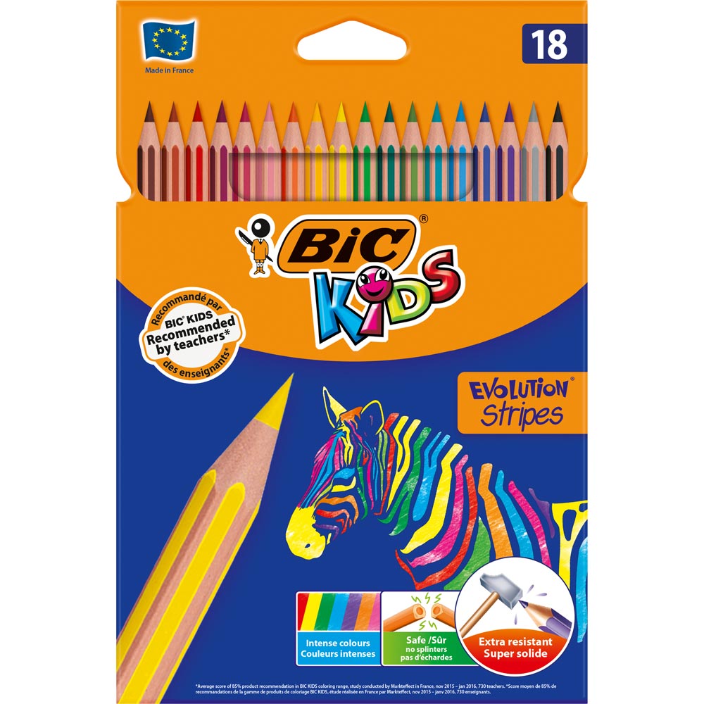 BIC Evolution Coloring Pencils Stripes 18pcs