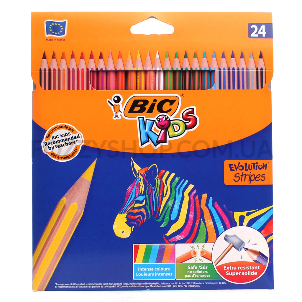 BIC Evolution Coloring Pencils Stripes 24pcs