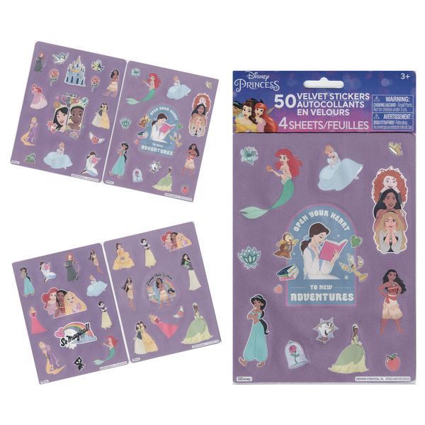 Enchanting Velvet Disney Princess Stickers: A Pack of 50 Magical Moments for Kids