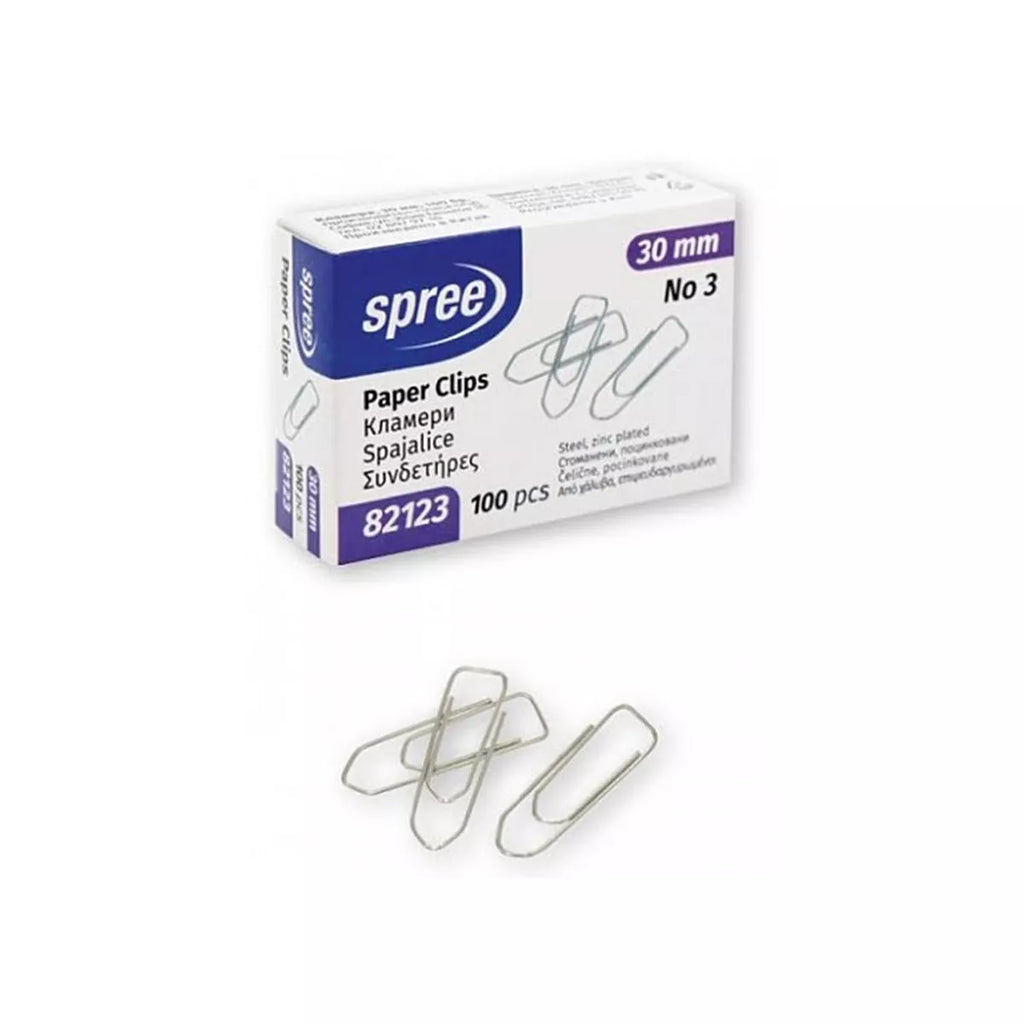 Spree Paper Clips 30mm Box 100pcs