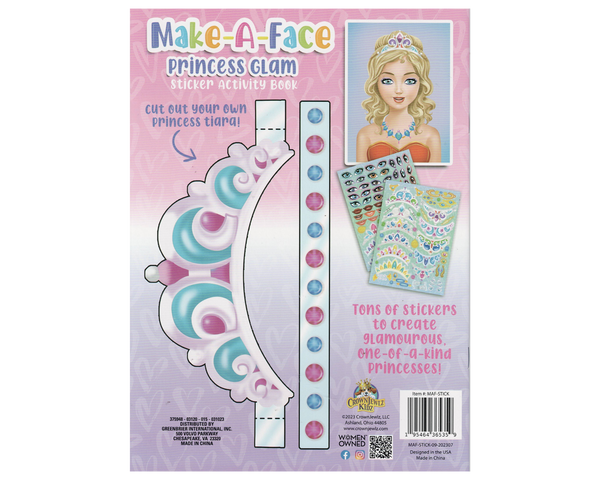 Make a Face Princess Glam Sticker Activity Book: Sparkle and Shine with Every Creation - 16 Pages and 2 Sticker Sheets