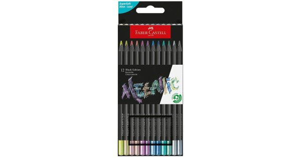 Faber Castell - Black Edition Metallic Colored Pencils (12pcs)