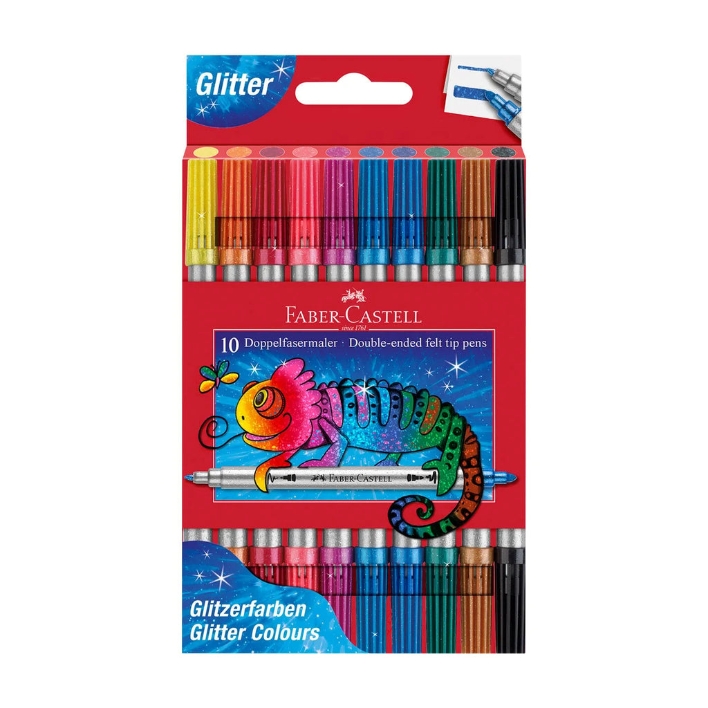 Faber Castell Double Fibre - Tip Pen Glitter (Set of 10)