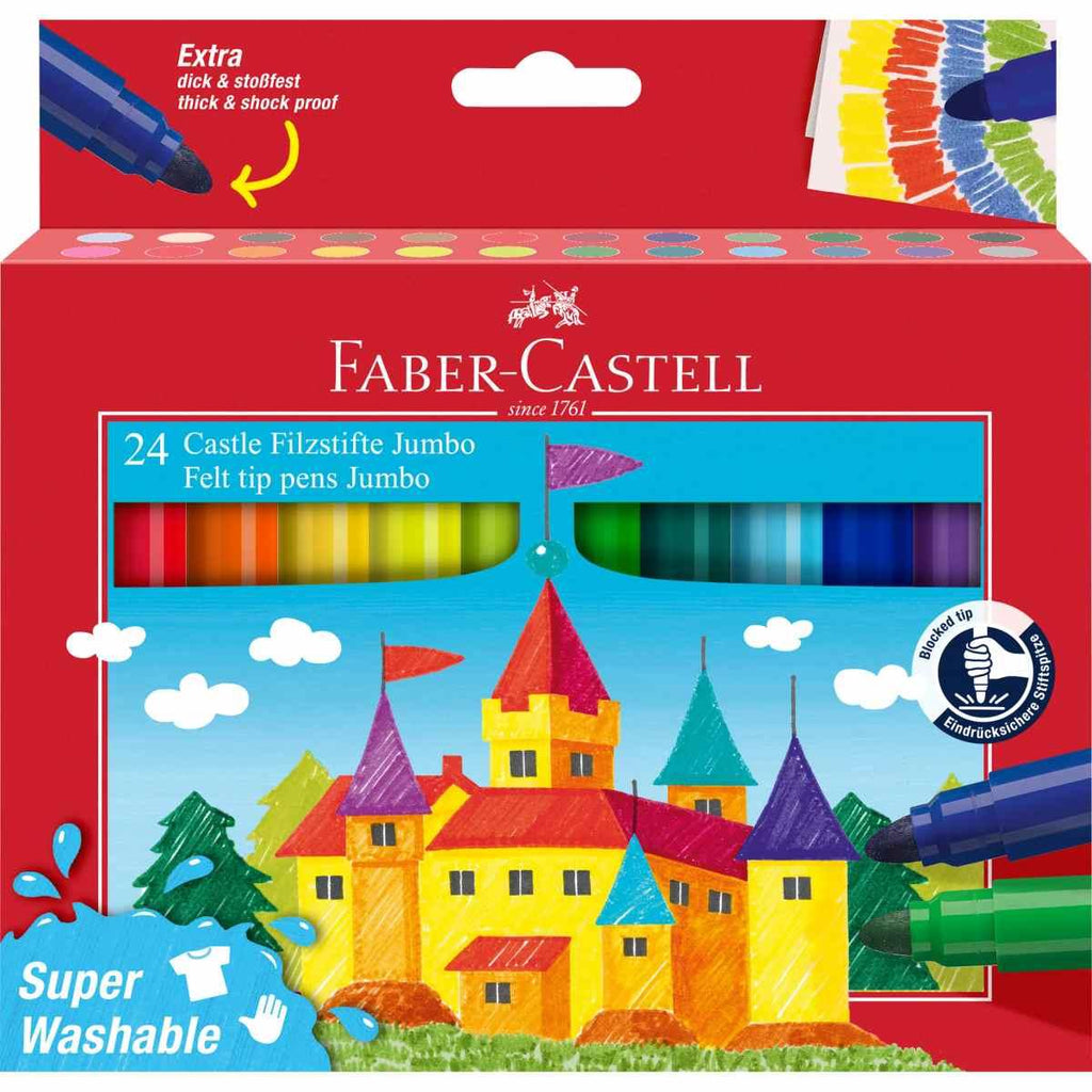 Faber Castell JUMBO Markers Super Washable (24pcs)