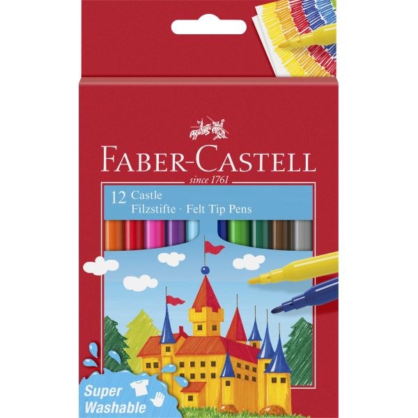 Faber Castell Felt Tip Pens Super Washable (12pcs)