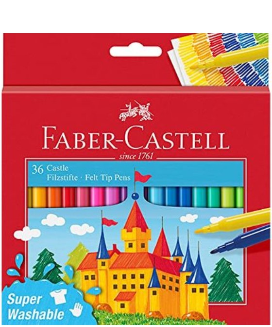 Faber Castell Felt Tip Pens Super Washable (36pcs)