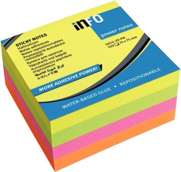 iNFO Sticky Notes 320 sheets 75x75mm (4 Colors) – M & G Anastasiou ...