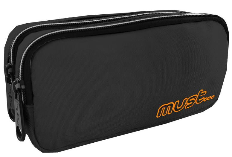 Pencil Case Must Monochrome Black 2 Zips