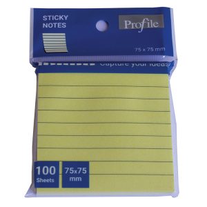 Profile Sticky Notes Lined 100 sheets 75x75mm