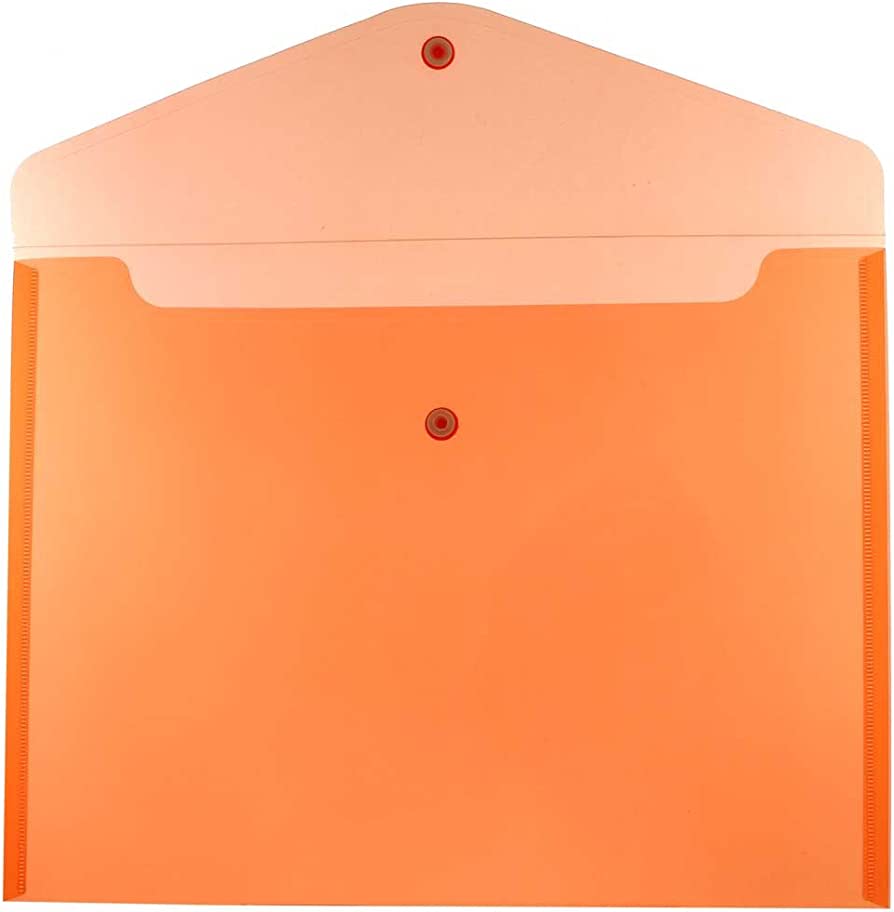 A4 Snap Pocket Envelope in Vibrant Orange: Secure Your Documents in Style