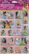 Disney Princess Dimensional Stickers: Embellish Your World with Royal Grace - 17 Pieces