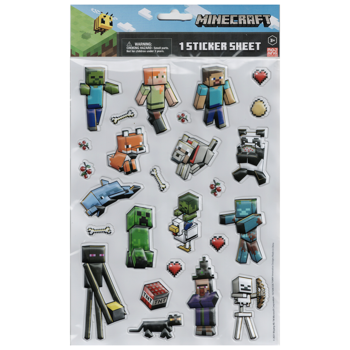 Minecraft 3D Puffy Sticker: Craft Your World with Dimensional Detail ...