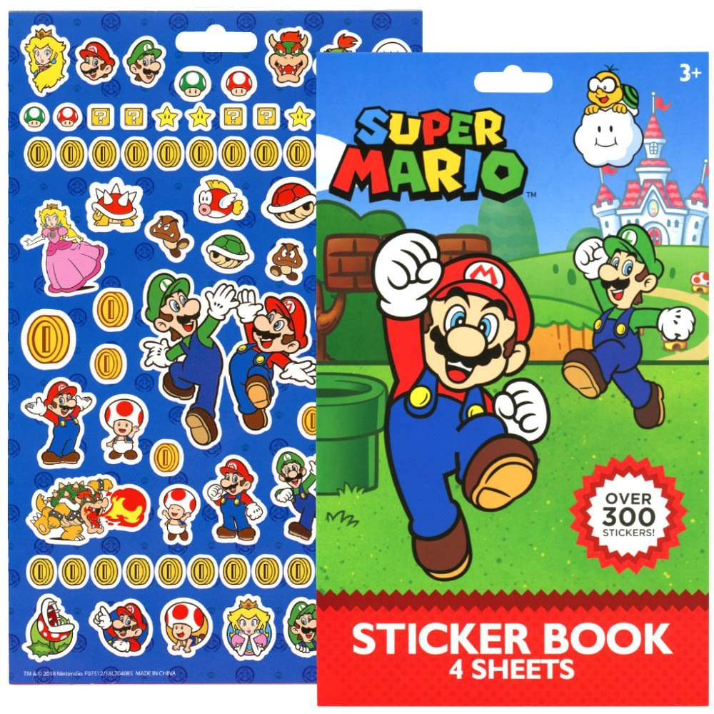 Super Mario Sticker Booklet: Embark on a Sticker-Packed Adventure - Over 300 Stickers to Explore!