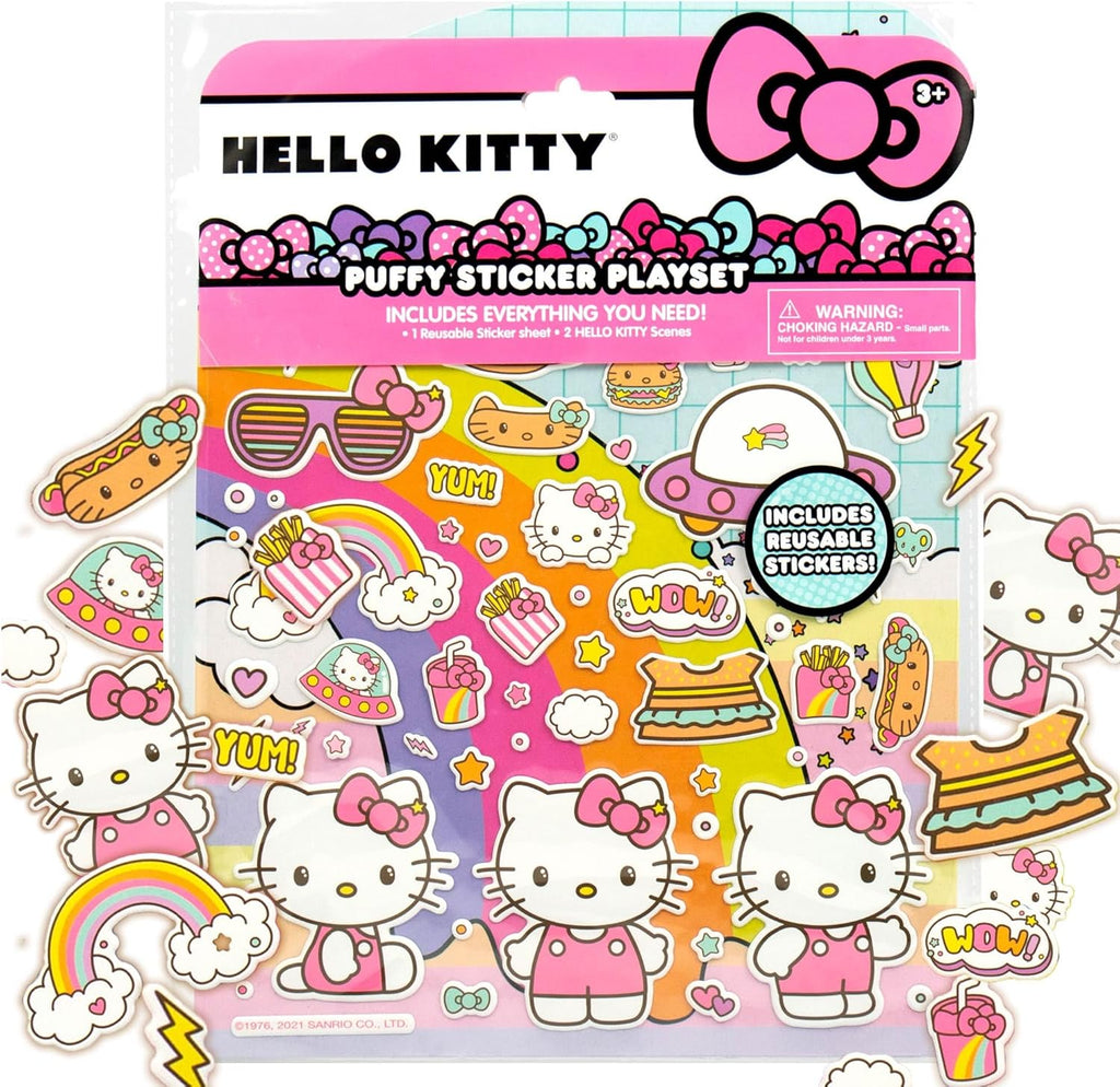 Hello Kitty Puffy Playset, Over 50 Reusable Stickers & Activity Book