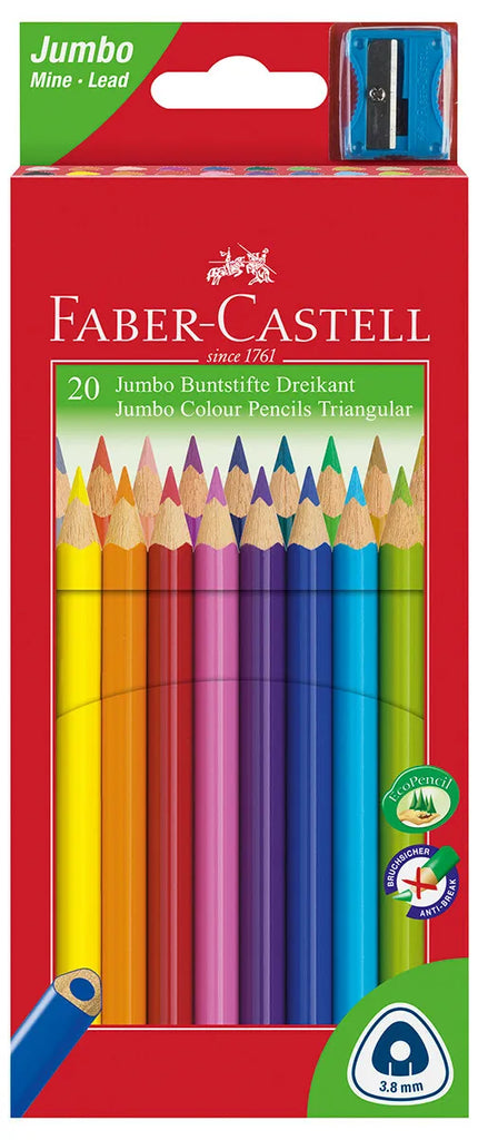 Faber Castell 20 Jumbo Colour Pencils Triangular