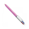 BIC 4-Color Shine Retractable Ball Pens - Sparkle While You Scribble - Pink Barrell