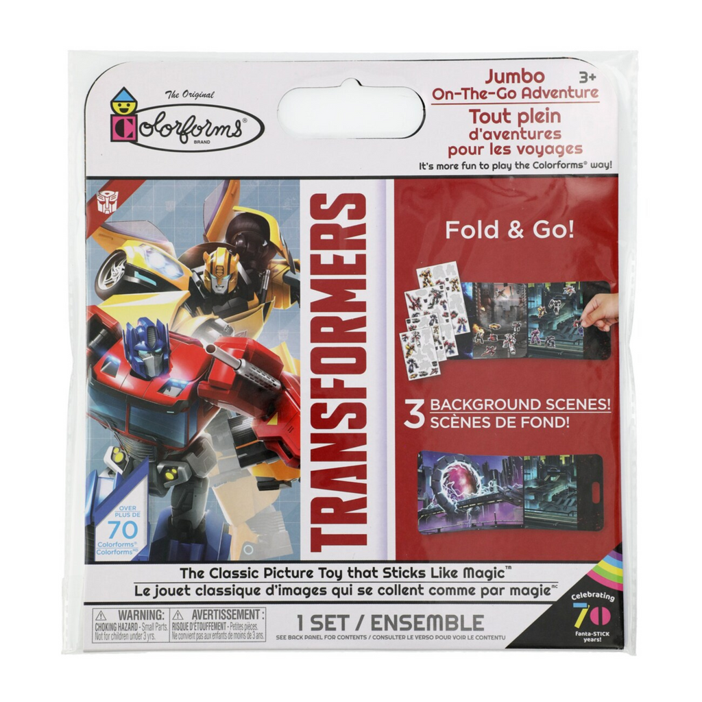 Transformers Colorforms Fold & Go: Unleash Your Imagination with Epic Reusable Sticker Battles