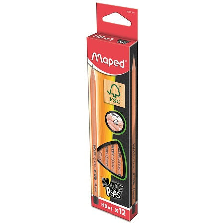 Maped Pencils Black'Peps ERGO 12Pack