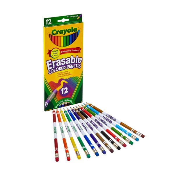 Crayola Erasable Colored Pencils, School Supplies, 12 Pack of 12 Count