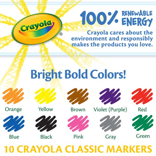 Crayola Classic Thin Line Marker Set, 10 Count – M G Anastasiou