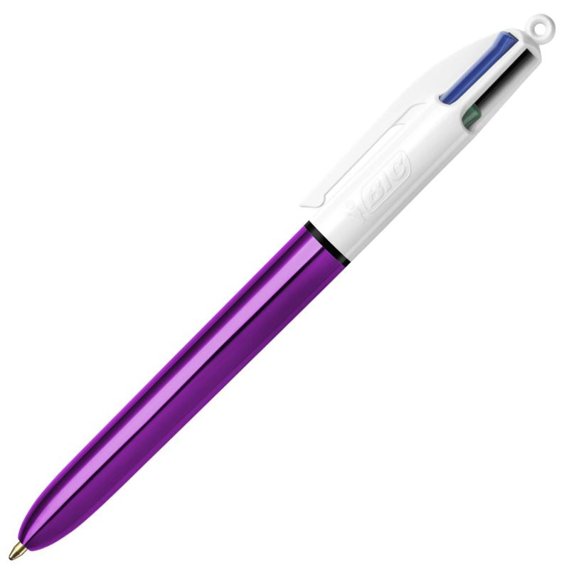 Bic 4 Colour Retractable Ballpoint Pen With Shine Purple Barrel