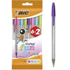 Bic Cristal Fun Tip 1.6 Mm Blister Pack 8 Ballpoint Pens Multicolor|