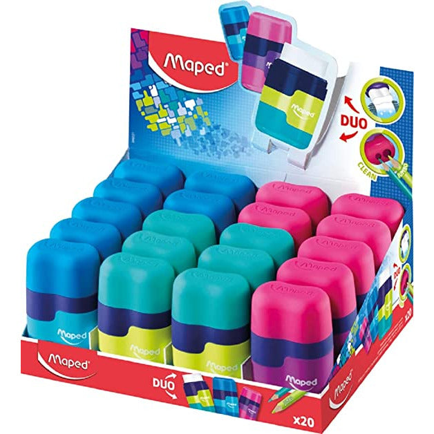 Maped Connect Coloured Duo Eraser and Pencil Sharpener