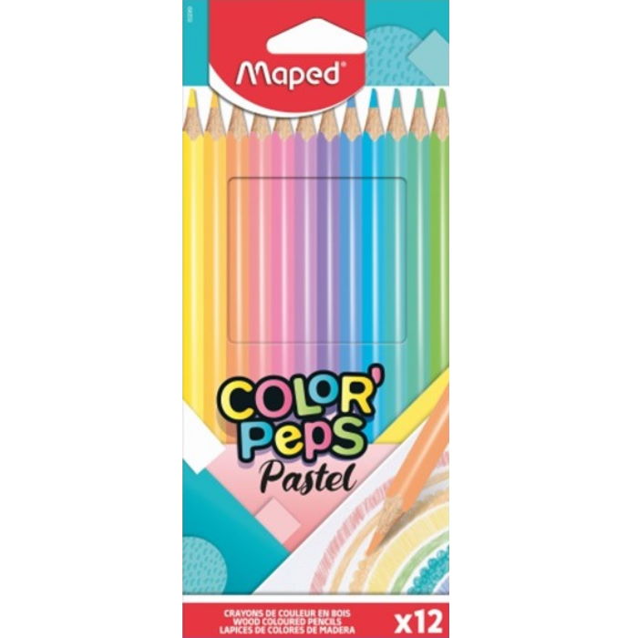 Colored Crayons Maped Pack of 12