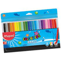 Maped Color Peps Assorted Medium Tip Felt Tip Pens, Pack of 24