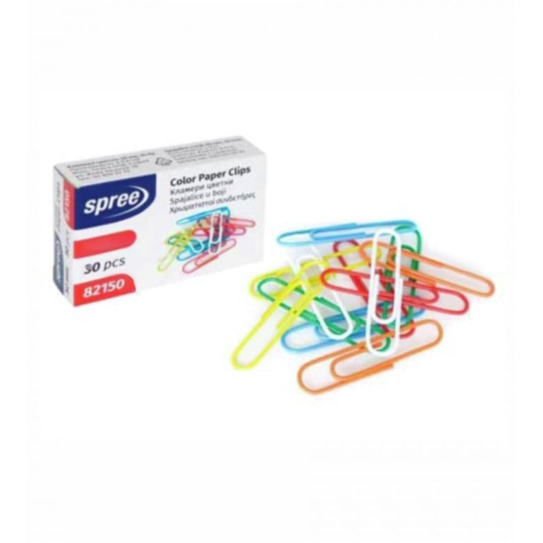 Spree Color Paper Clips 28mm Box 50pcs