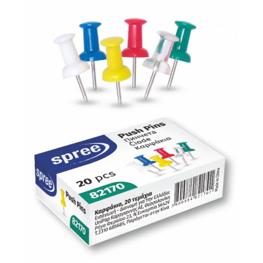 Spree Color Push Pins Box 24pcs