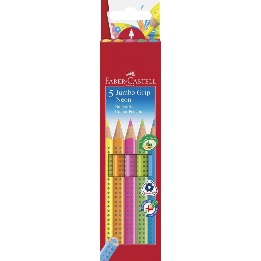 FABER CASTELL JUMBO GRIP NEON 5PCS