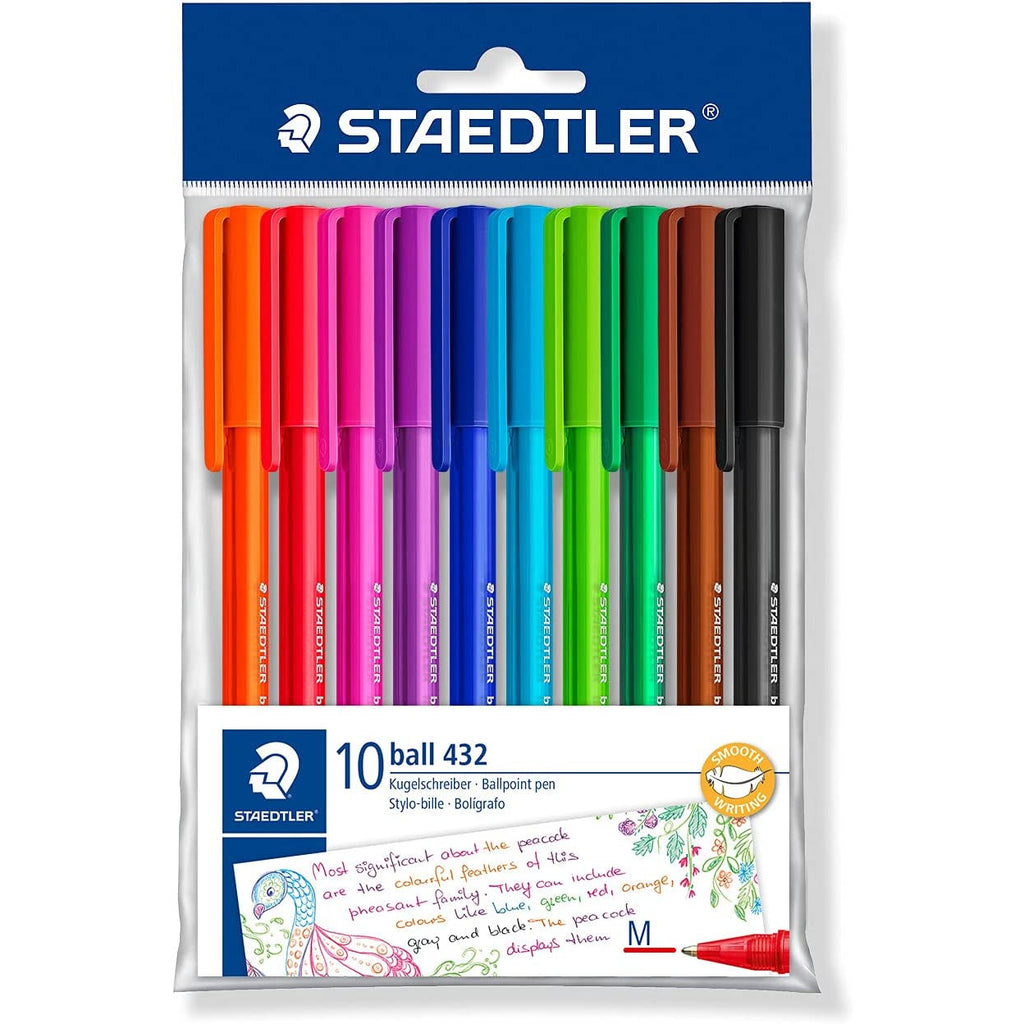 STAEDTLER BALL 432 Ballpoint Pen M Pack of 10 Assorted