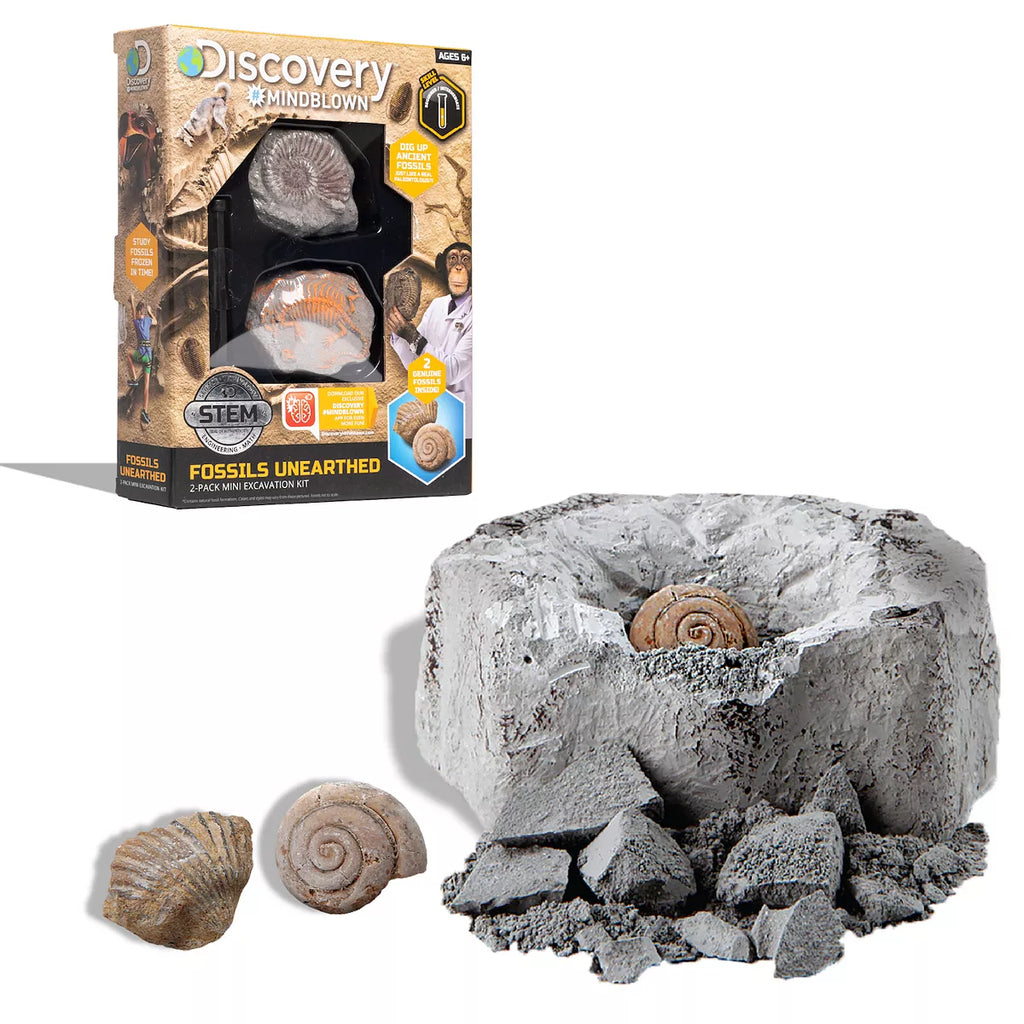 Discovery #MINDBLOWN Toy Excavation Kit Mini Fossil, 2 Pieces