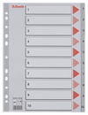 Divider Plastic Indices A4 1-10 Grey ESSELTE