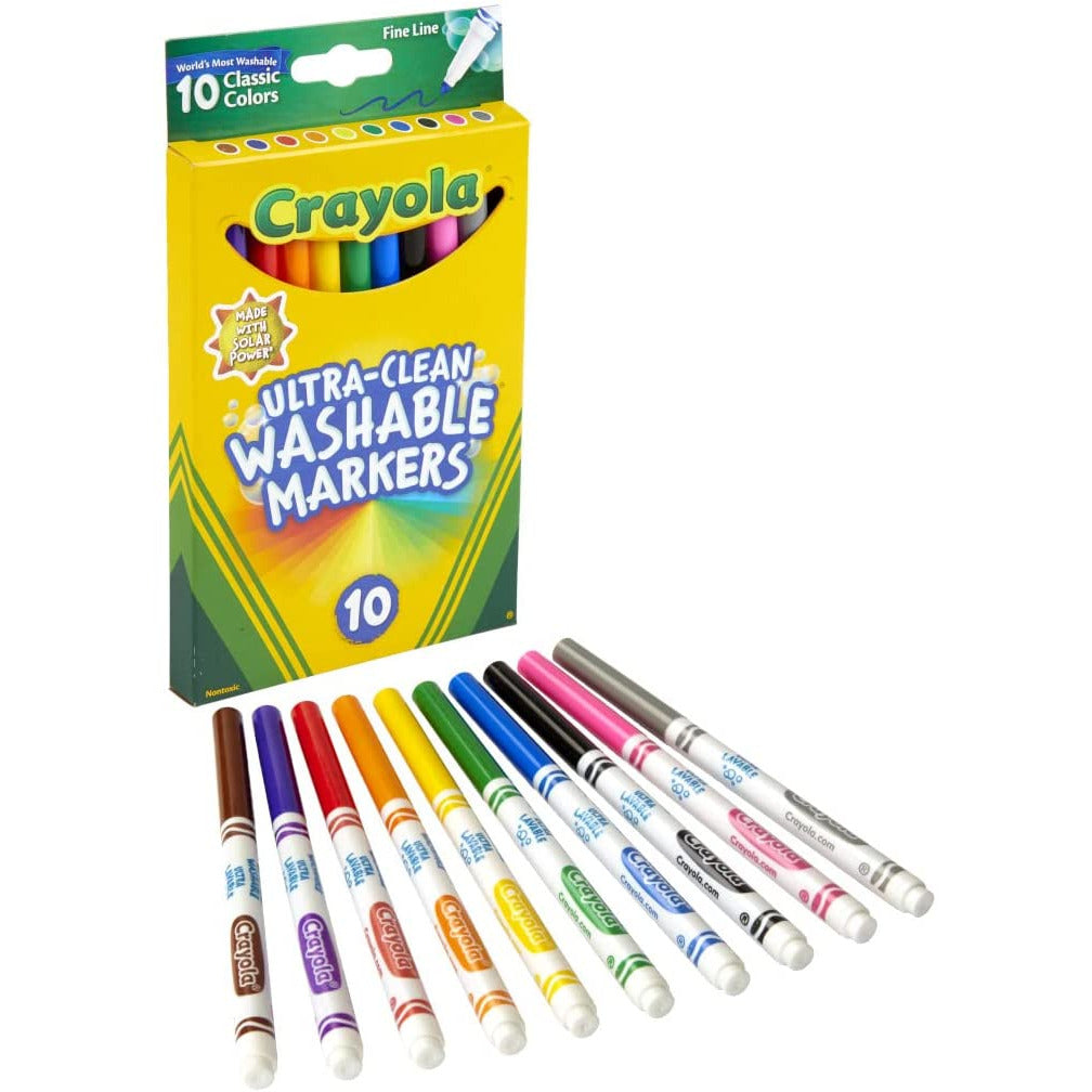 Crayola Washable Fine Line Markers, Pack of 10