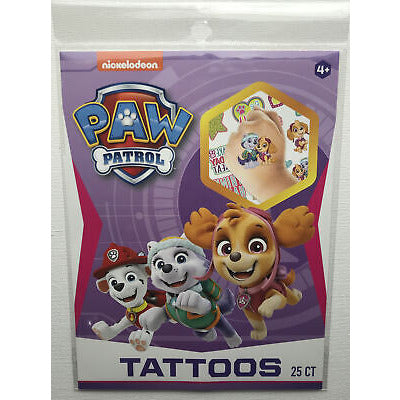 Paw Patrol Temporary Tattoos: Embark on Adventures with Your Favorite Pups - 25-ct. Packs