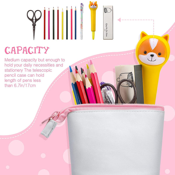 Cute Pencil Case Telescopic w/ Zipper