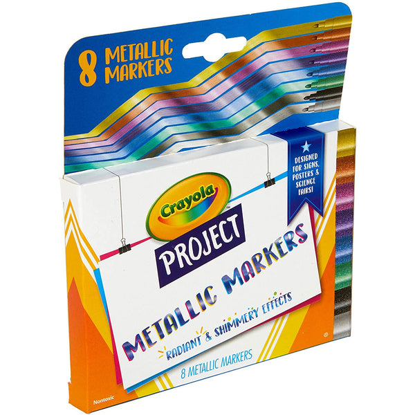 Crayola Metallic Poster Markers, Assorted Colors, Art Supplies, 8Count