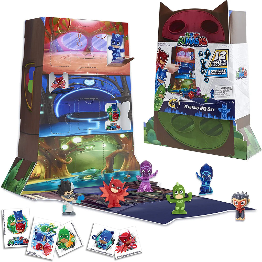 PJ Masks Night Time Micros Mystery HQ Box Set, Collectible Hidden Mini Figures